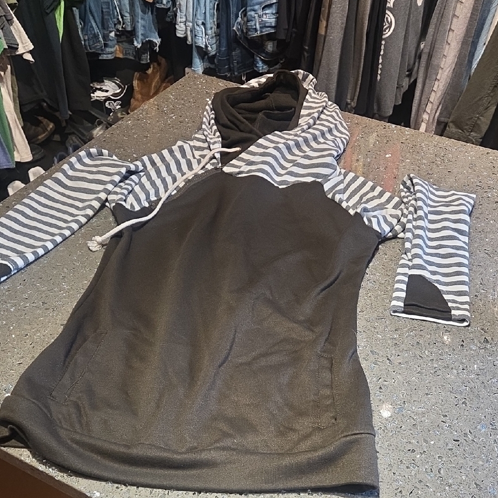 Vanilla Bay Charcoal and Light Gray Hoodie